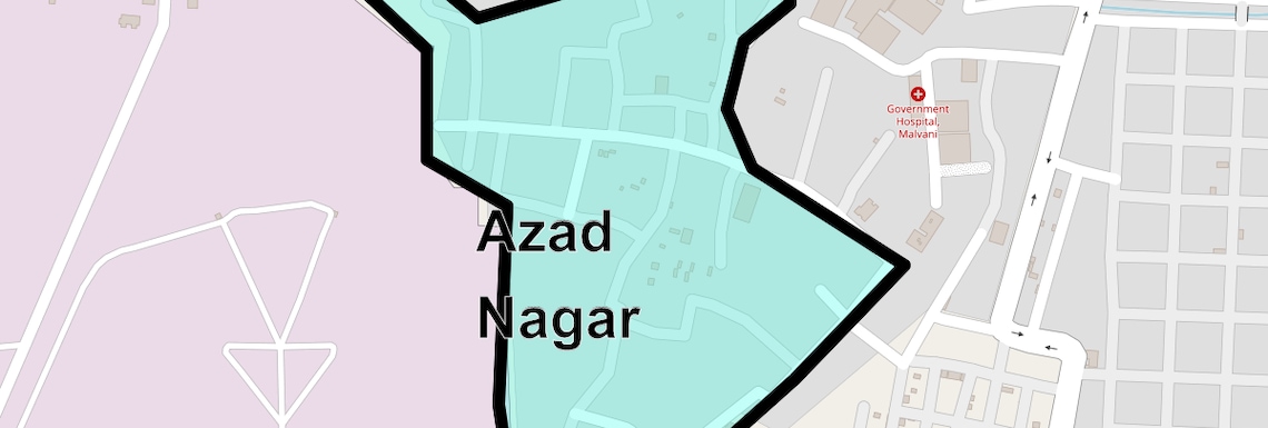 Location Map of Azad Nagar, Mumbai