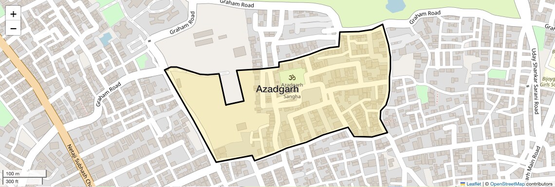Location Map of Azadgarh, Kolkata