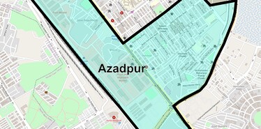 Location Map of Azadpur, Delhi