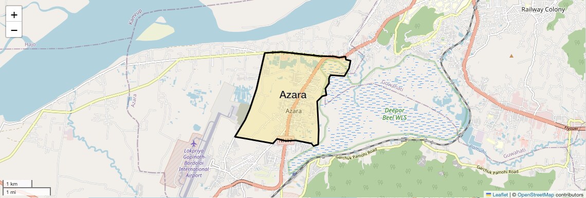 Location Map of Azara, Guwahati
