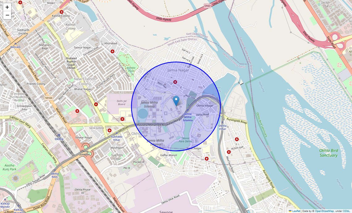 Location Map of Azim Dairy, Delhi