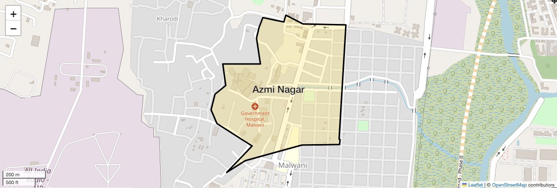 Location Map of Azmi Nagar, Mumbai
