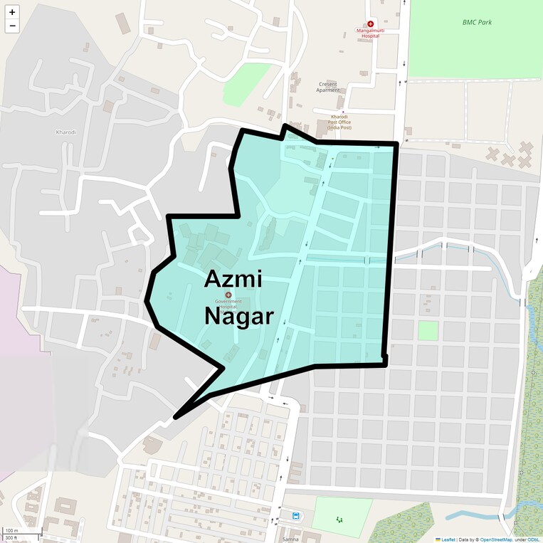Location Map of Azmi Nagar