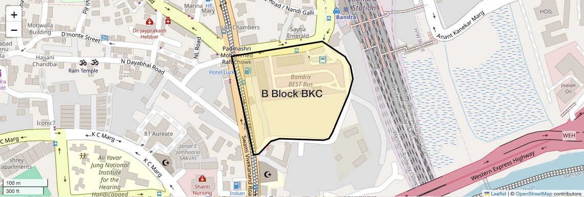 Location Map of B Block BKC, Mumbai