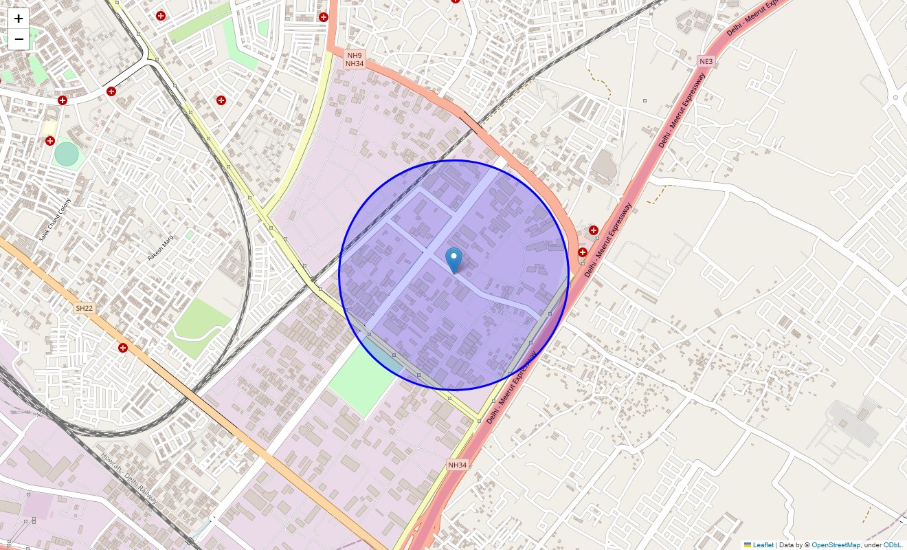 Location Map of B Block Bulandshahr Road, Ghaziabad