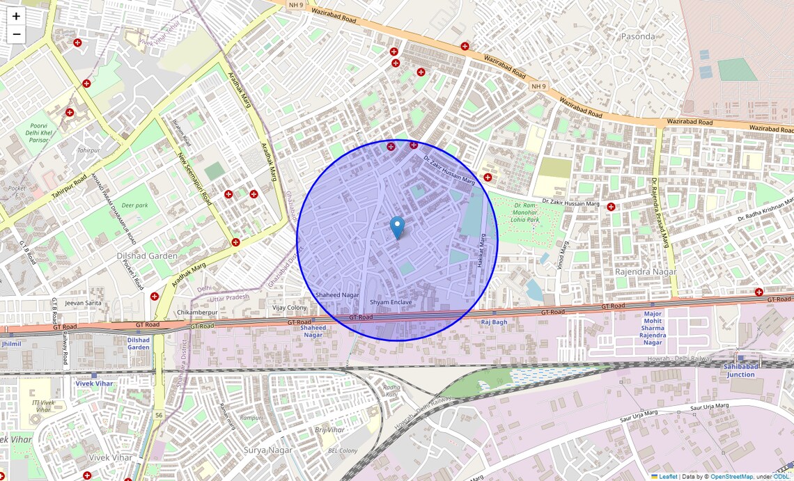 Location Map of B Block Janak Puri, Ghaziabad
