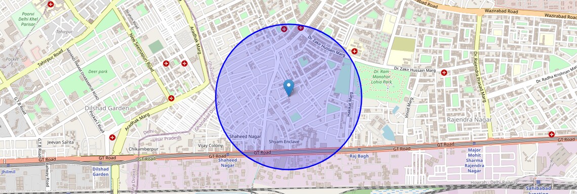 Location Map of B Block Janak Puri, Ghaziabad