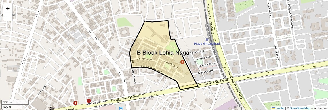 Location Map of B Block Lohia Nagar, Ghaziabad