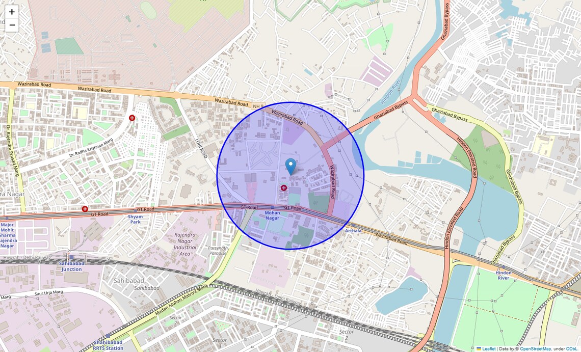 Location Map of B Block Loni Industrial Area, Ghaziabad