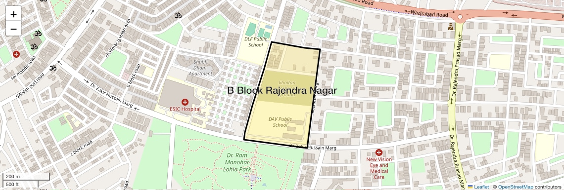 Location Map of B Block Rajendra Nagar, Ghaziabad