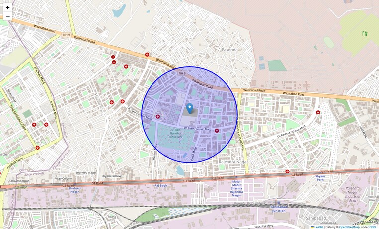 Location Map of B Block Rajendra Nagar
