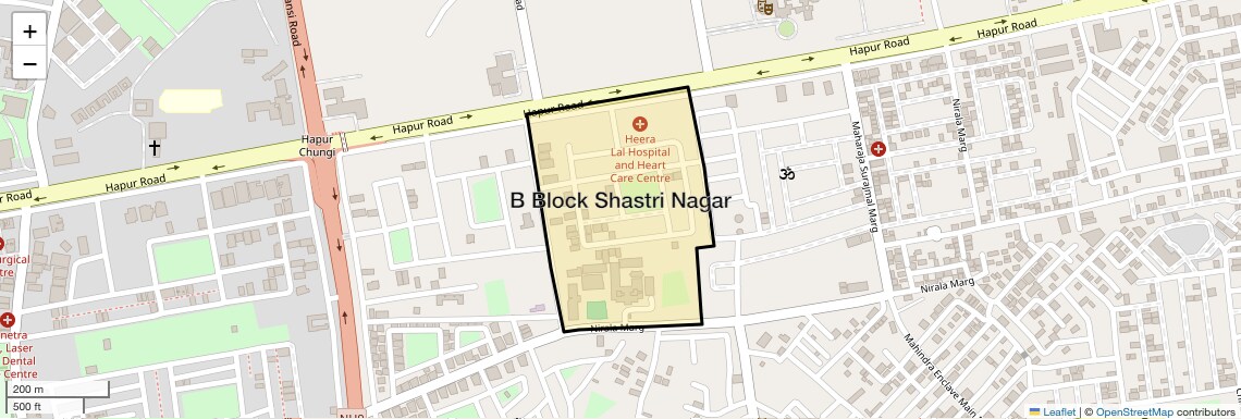 Location Map of B Block Shastri Nagar, Ghaziabad