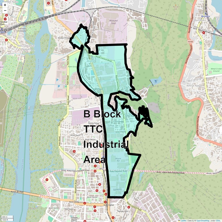 Location Map of B Block Ttc Industrial Area