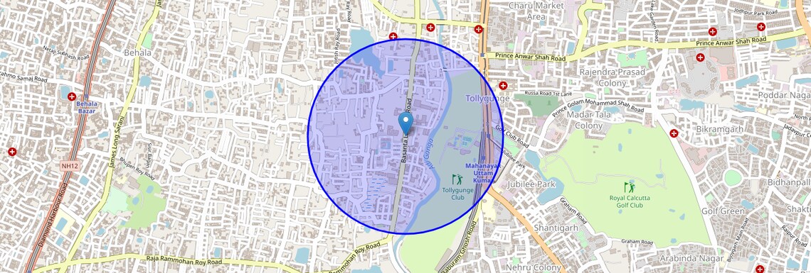 Location Map of B L Saha Road, Kolkata