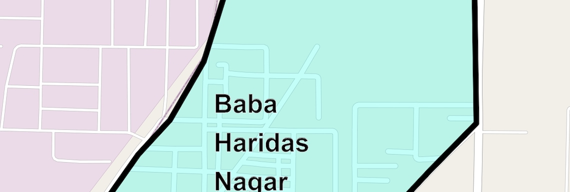 Location Map of Baba Haridas Nagar, Delhi