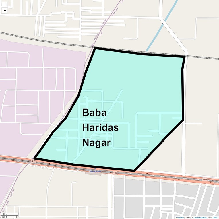 Location Map of Baba Haridas Nagar