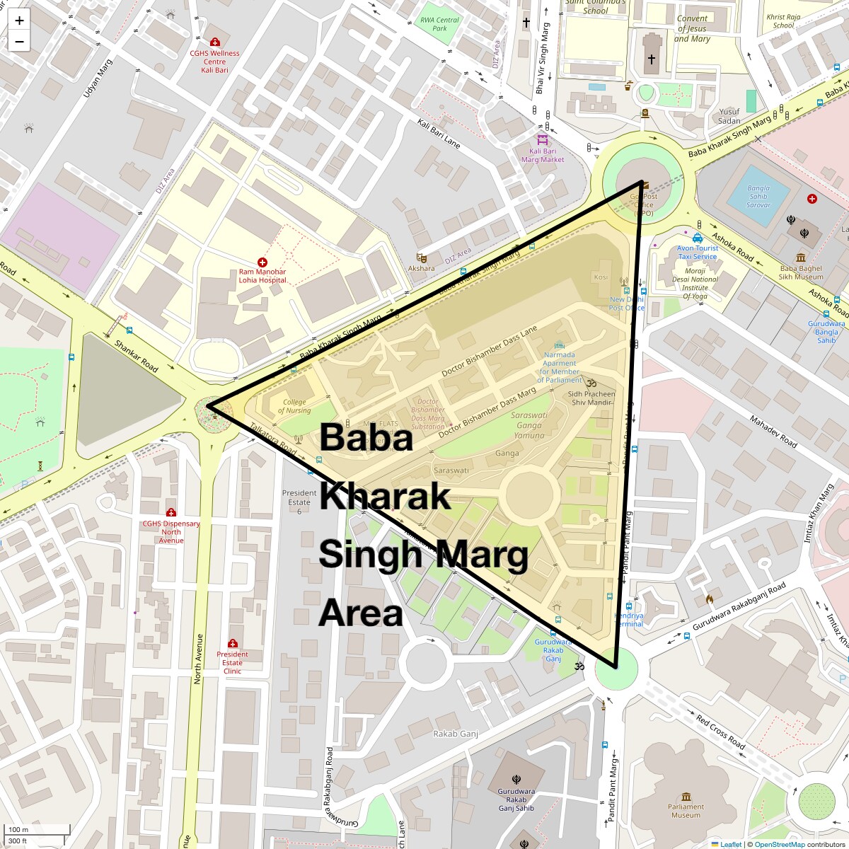 Baba Kharak Singh Marg Area,Delhi