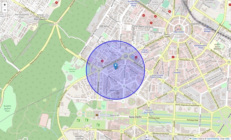 Location Map of Baba Kharak Singh Marg Area