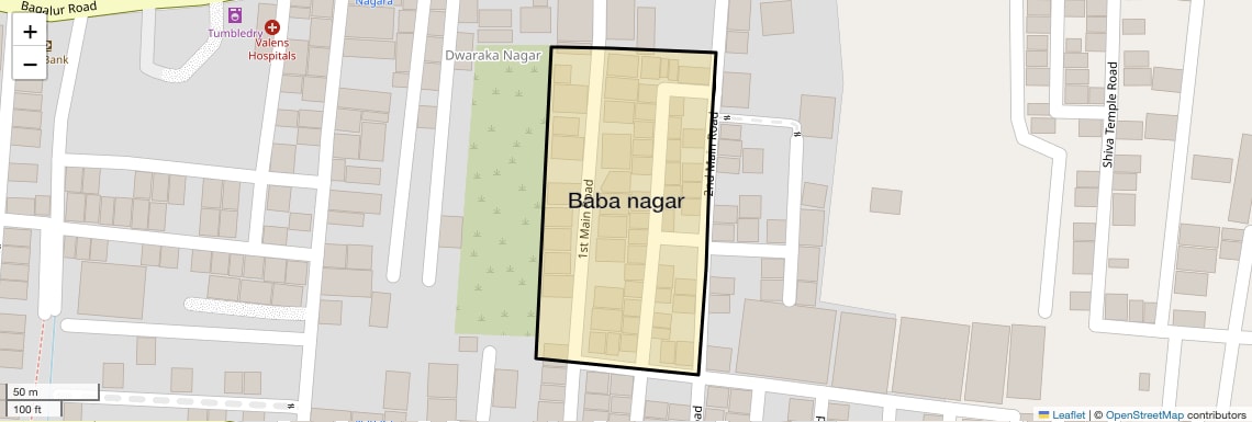Location Map of Baba Nagar, Bangalore