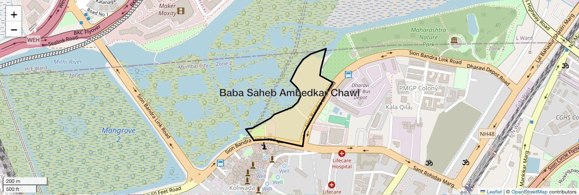 Location Map of Baba Saheb Ambedkar Chawl, Mumbai
