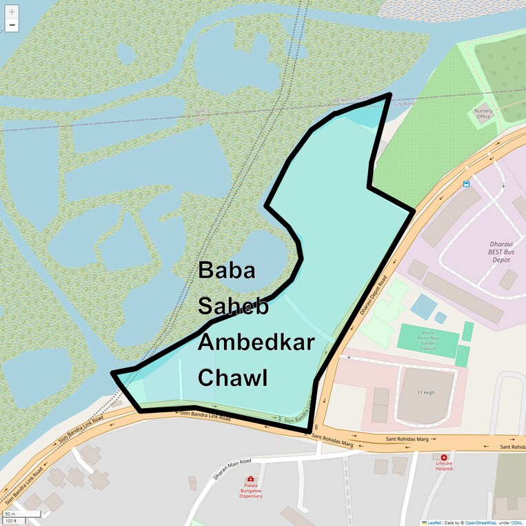 Location Map of Baba Saheb Ambedkar Chawl