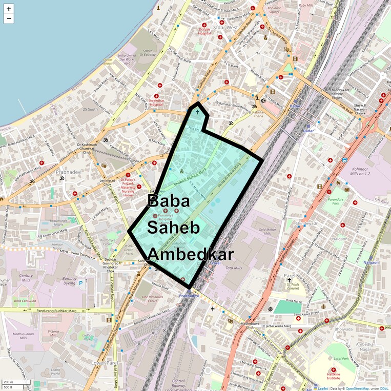Location Map of Baba Saheb Ambedkar