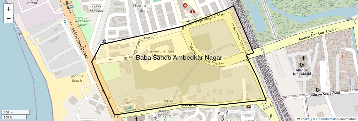 Location Map of Baba Saheb Ambedkar Nagar, Mumbai