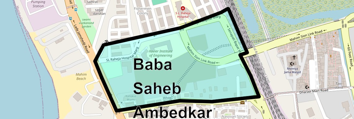 Location Map of Baba Saheb Ambedkar Nagar, Mumbai