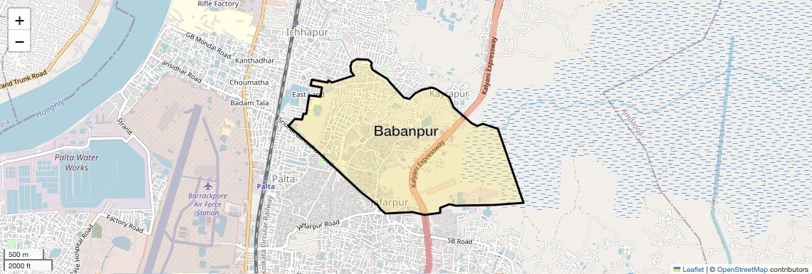 Location Map of Babanpur, Kolkata