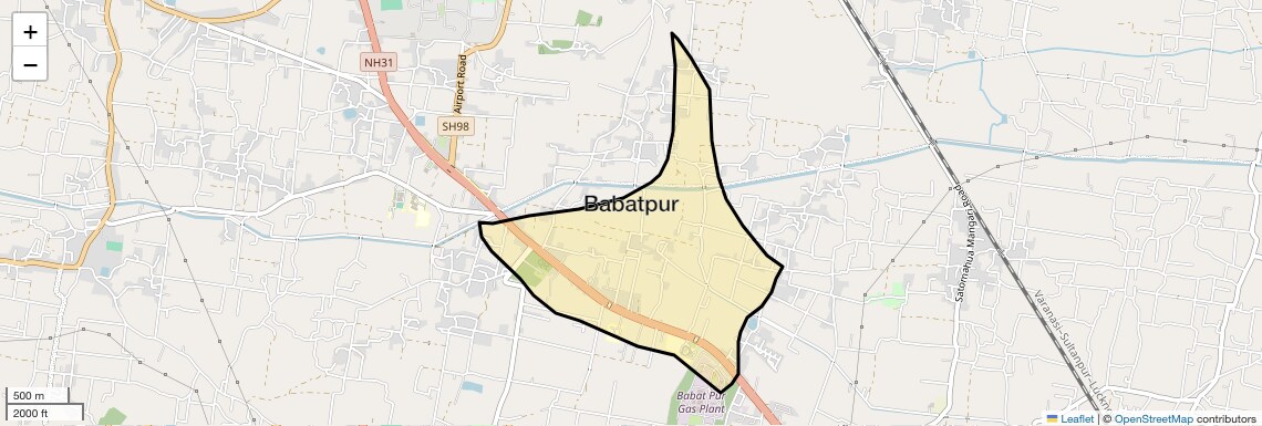 Location Map of Babatpur, Varanasi