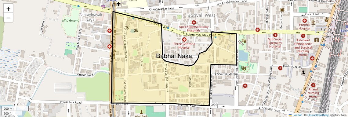 Location Map of Babhai Naka, Mumbai