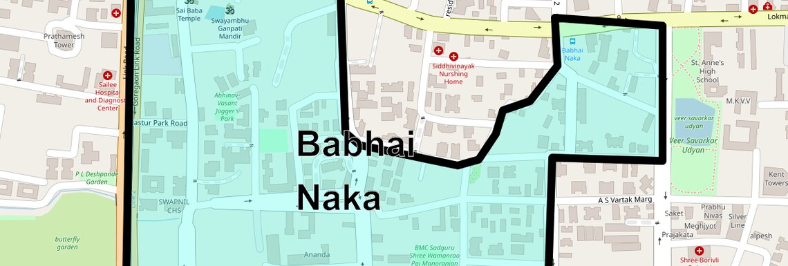 Location Map of Babhai Naka, Mumbai