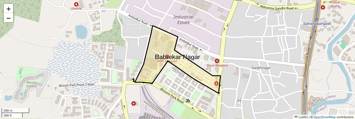 Location Map of Babrekar Nagar, Mumbai
