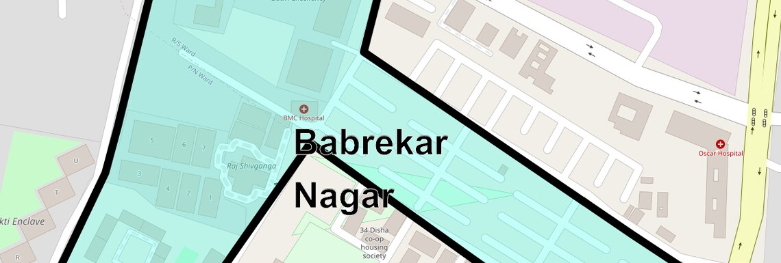 Location Map of Babrekar Nagar, Mumbai