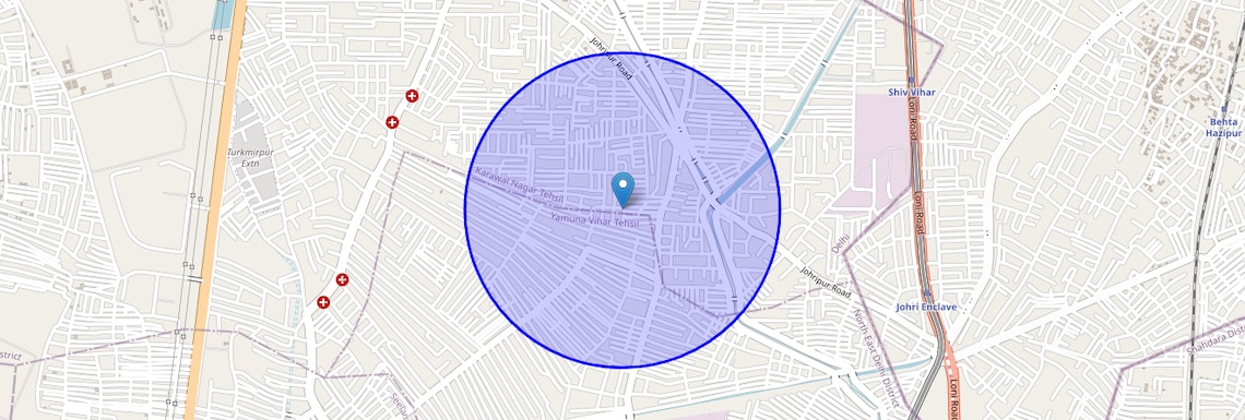 Location Map of Babu Nagar, Delhi