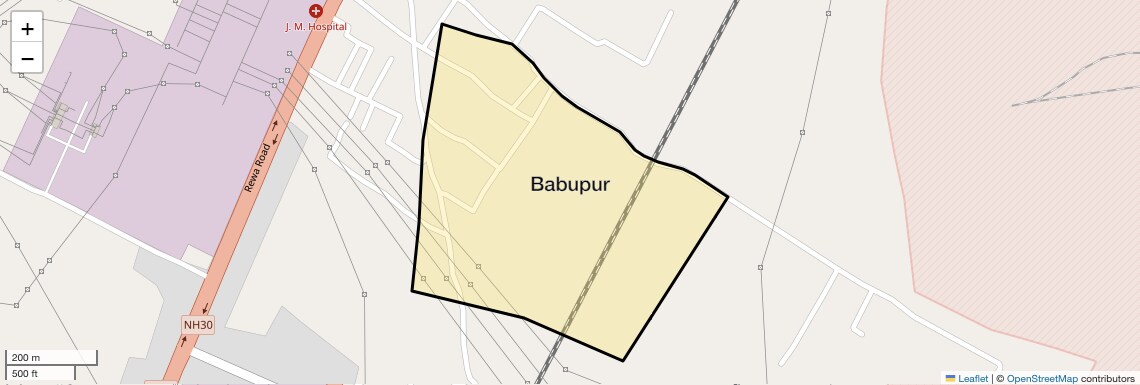 Location Map of Babupur, Allahabad
