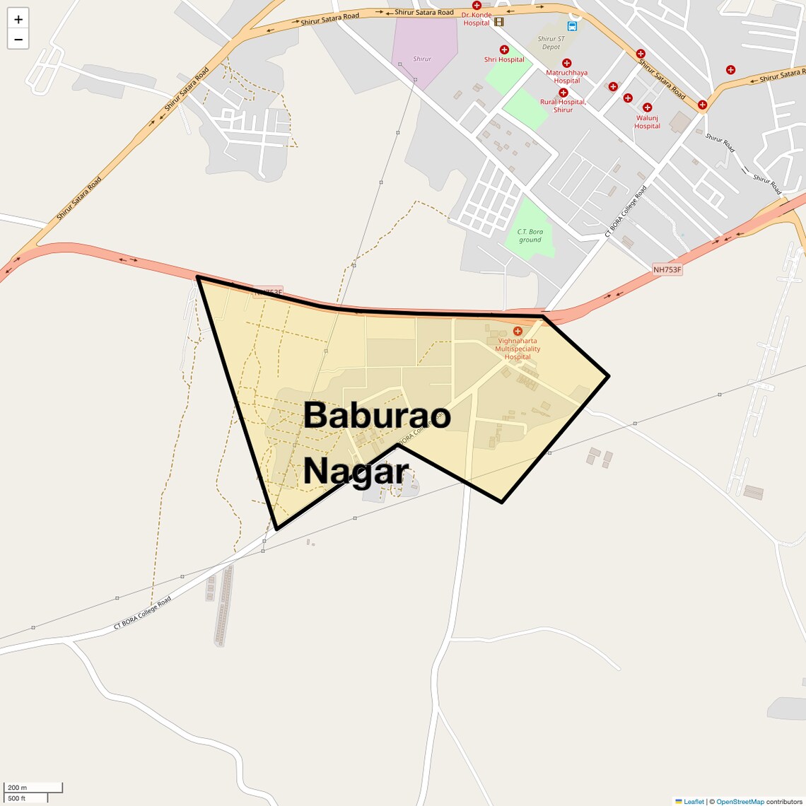 Location Map of Baburao Nagar, Pune