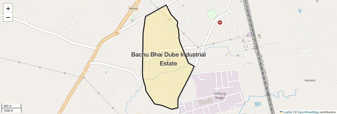 Location Map of Bachu Bhai Dube Industrial Estate, Palghar
