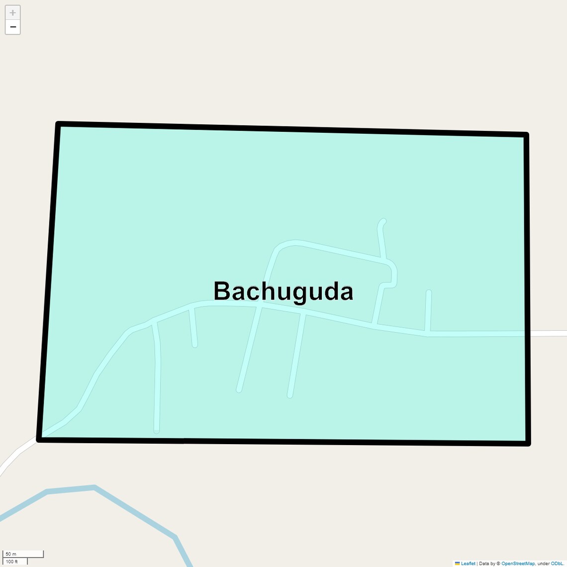 Location Map of Bachuguda, Hyderabad