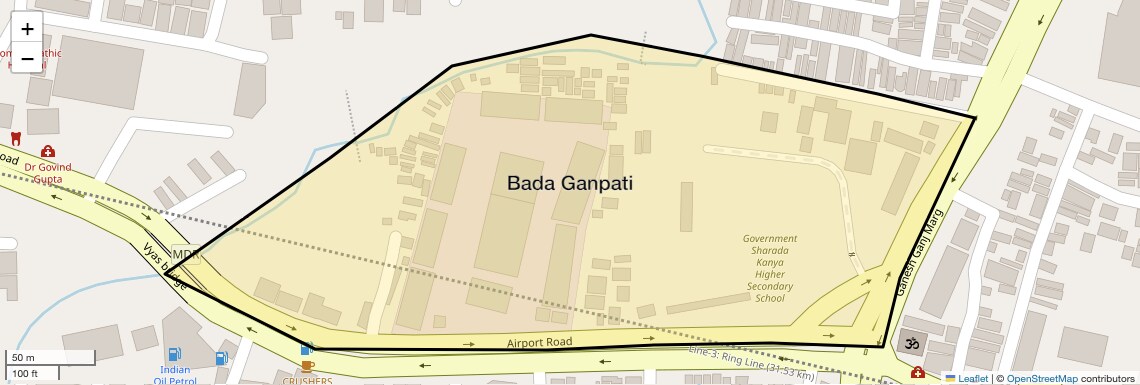 Location Map of Bada Ganpati, Indore