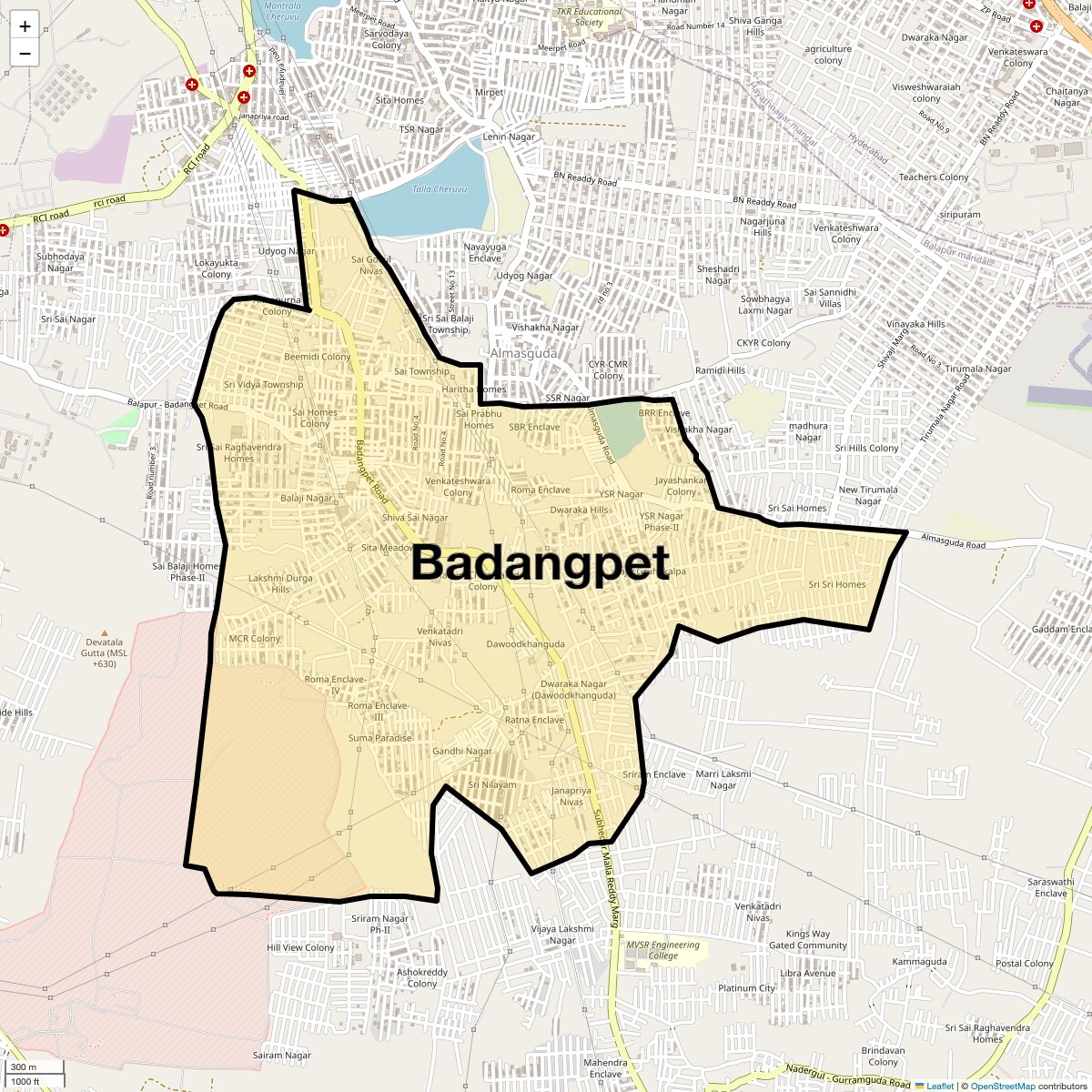 Check Time Travel of Badangpet, Hyderabad