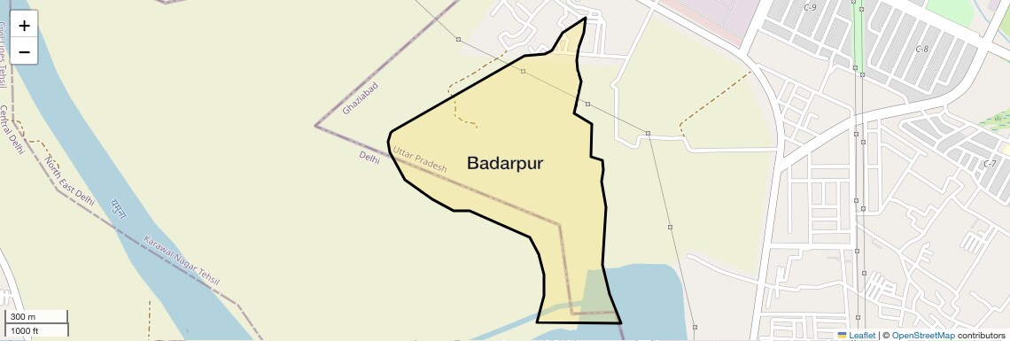 Location Map of Badarpur, Ghaziabad
