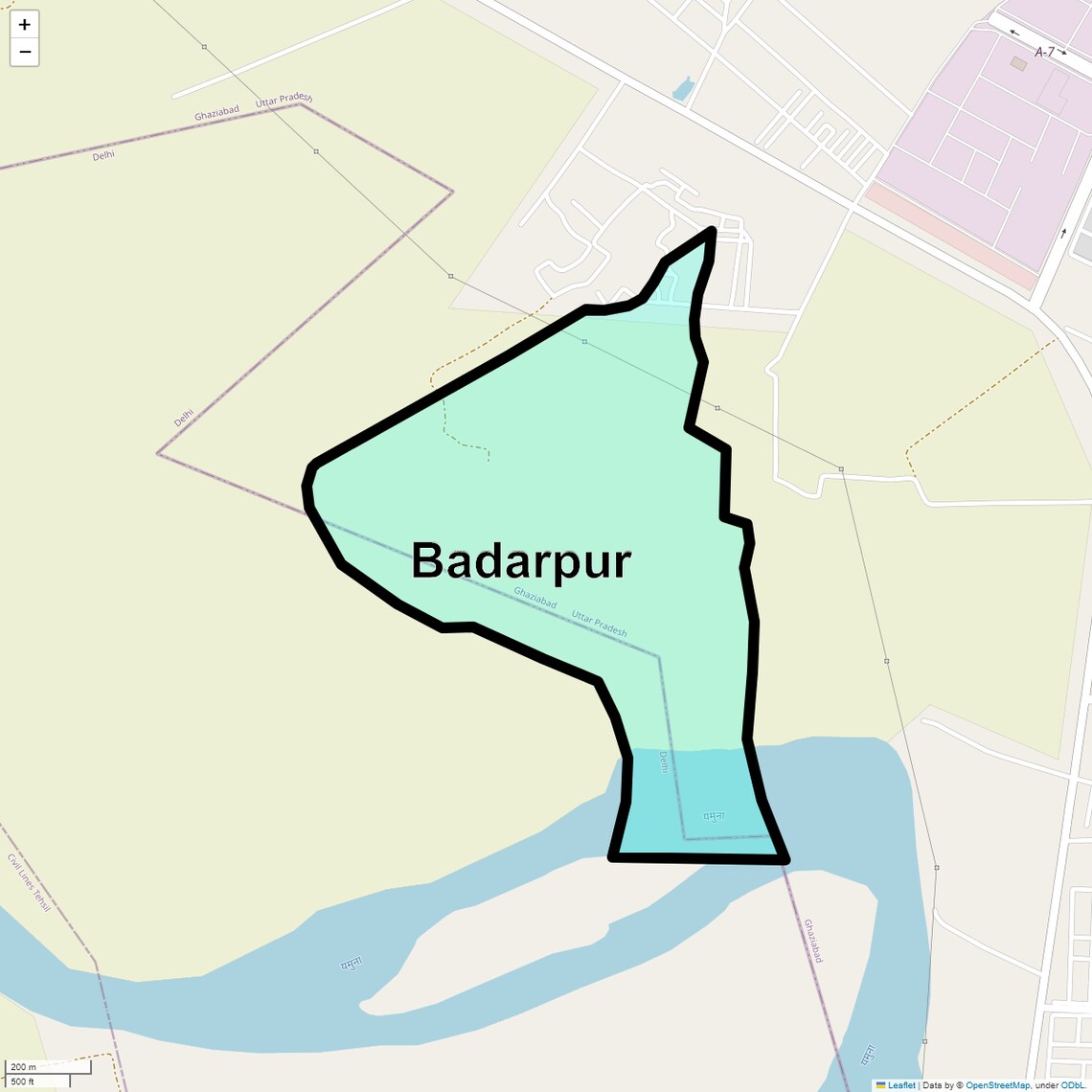 Location Map of Badarpur, Ghaziabad