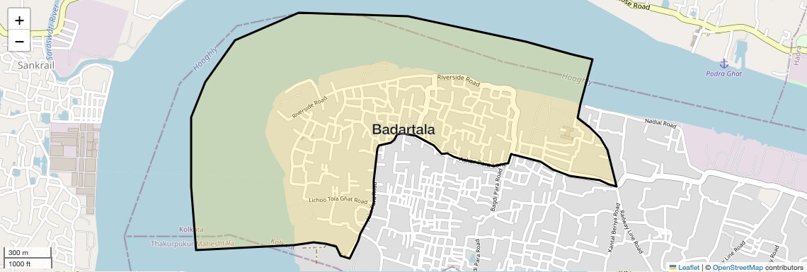 Location Map of Badartala, Kolkata