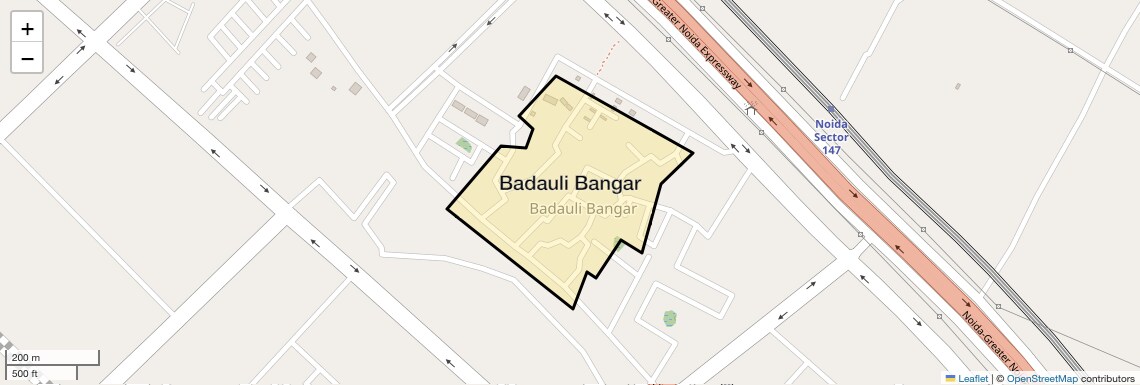 Location Map of Badauli Bangar, Noida