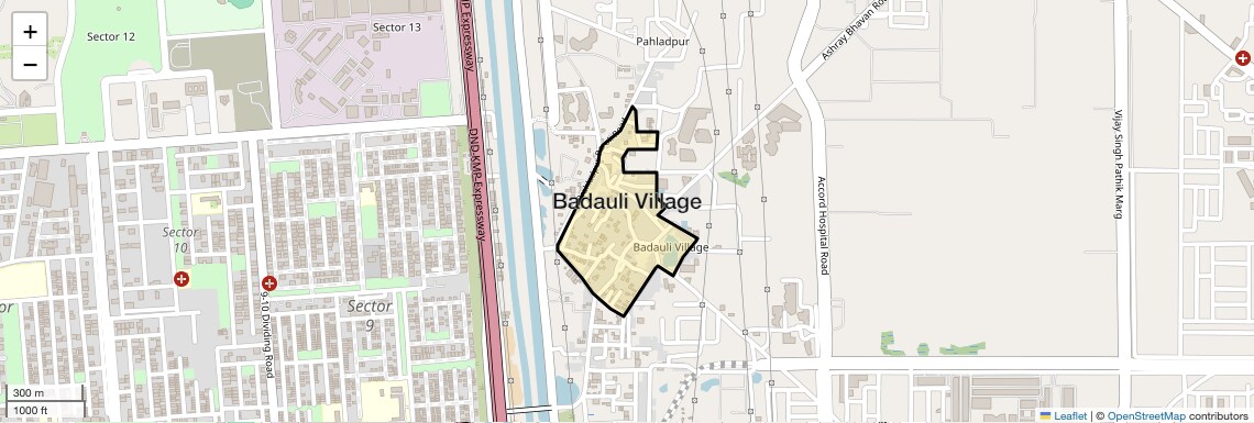 Location Map of Badauli Village, Faridabad