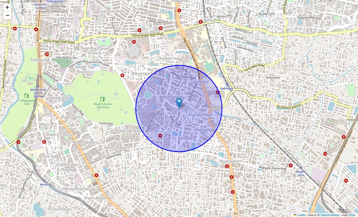 Location Map of Baderaipur Road, Kolkata