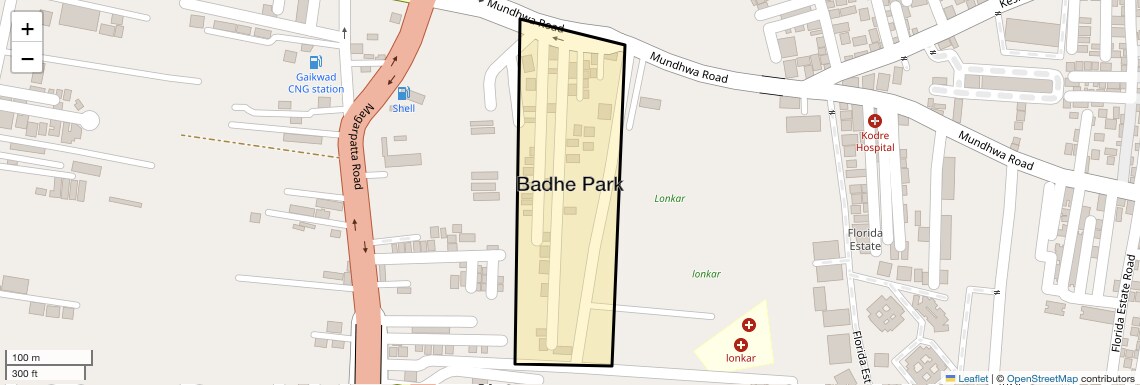 Location Map of Badhe Park, Pune