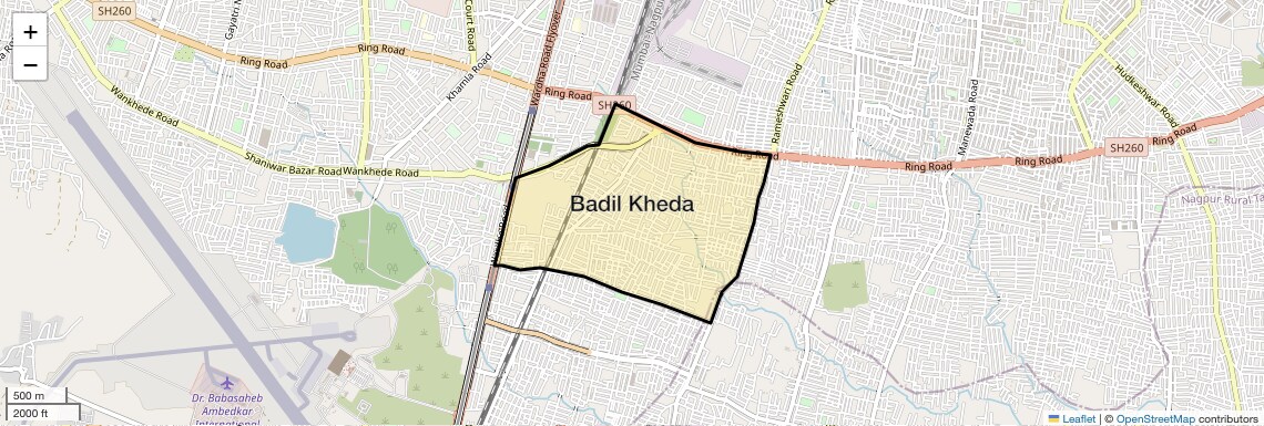 Location Map of Badil Kheda, Nagpur