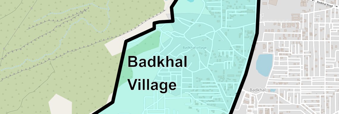 Location Map of Badkhal Village, Faridabad